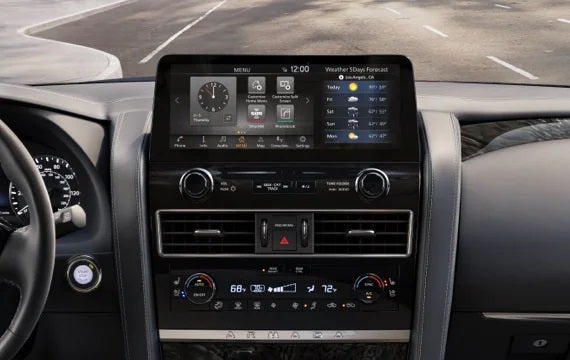 2023 Nissan Armada touchscreen and front console | Rydell Nissan of Grand Forks in Grand Forks ND