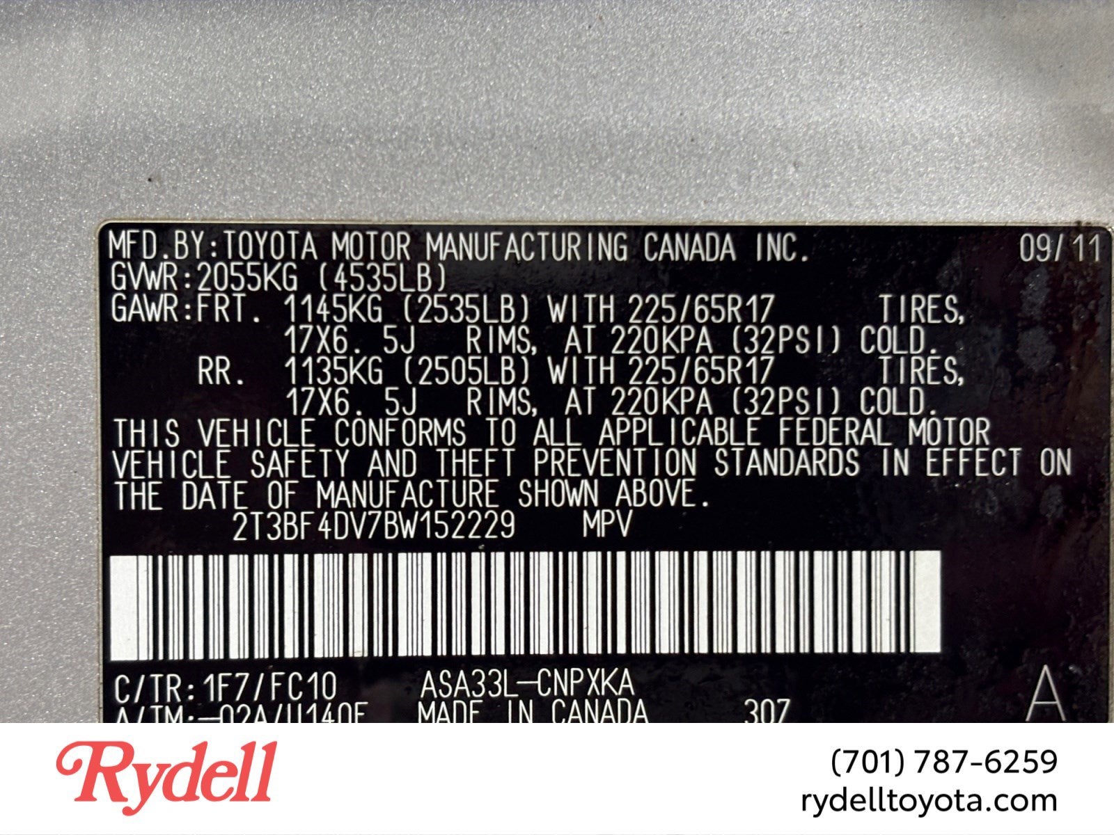 2011 Toyota RAV4 Base