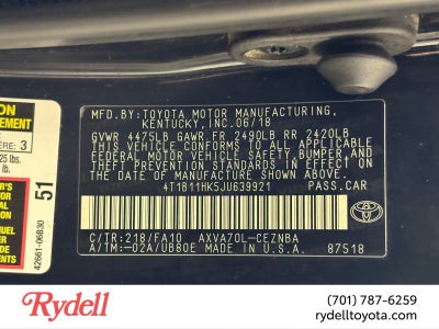 2018 Toyota Camry LE