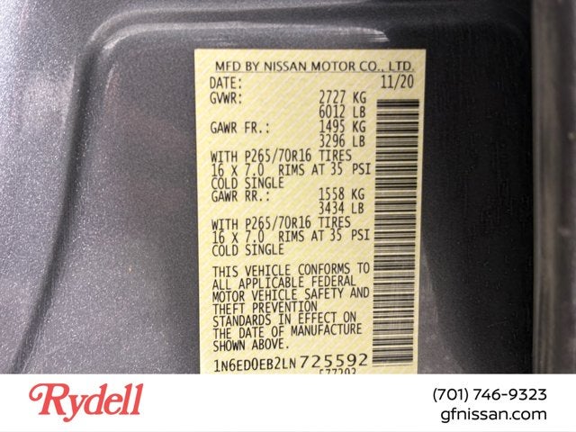 2020 Nissan Frontier SV