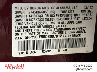 2013 Honda Ridgeline RTL