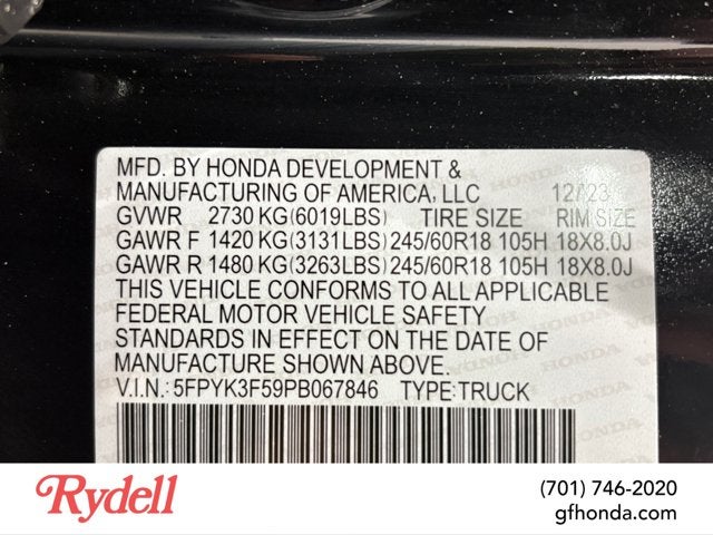 2023 Honda Ridgeline RTL