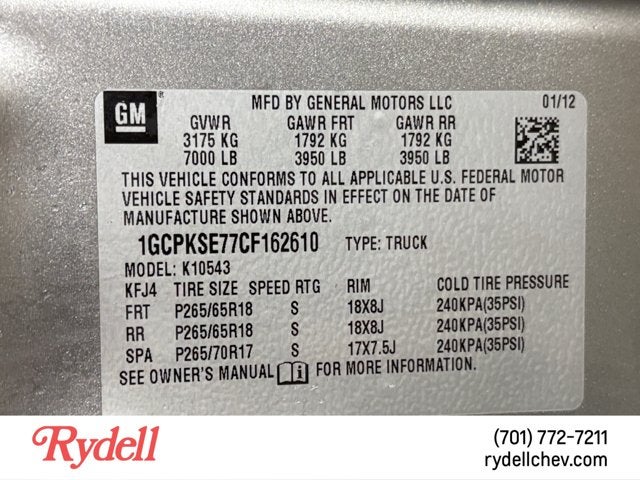 2012 Chevrolet Silverado 1500 LT