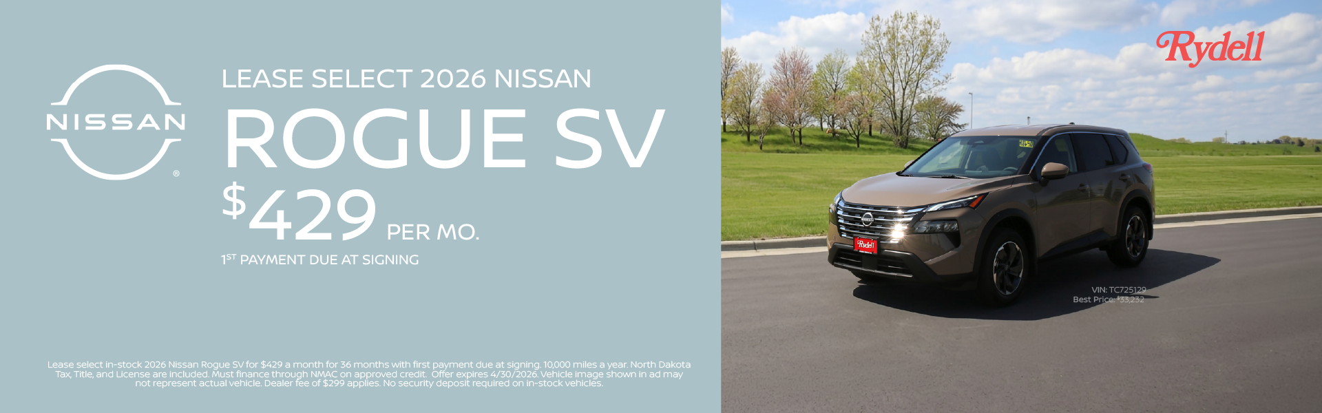 Nissan Rogue Lease April